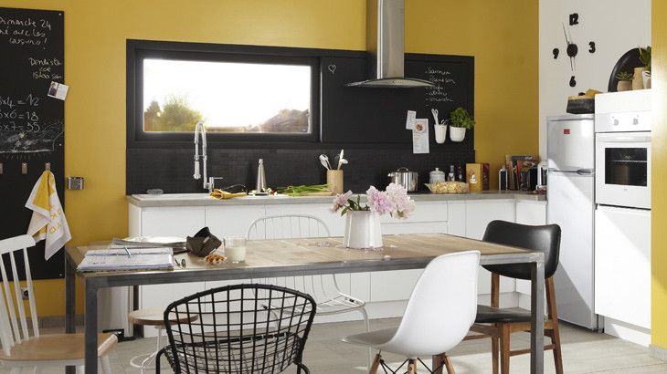 Les couleurs idéales dans la cuisine | Cuisine jaune, Cuisine aménagée, Peinture cuisine